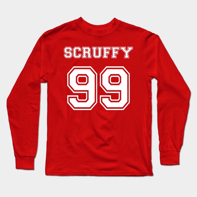 Jersey - Scruffy #99 Long Sleeve T-Shirt by ScruffyTees